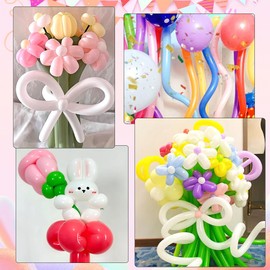 Modelling balloons, white, transparent balloons, modelling balloons, animal balloons, 100 pieces, party decorations, christening balloons, long balloons, latex balloons