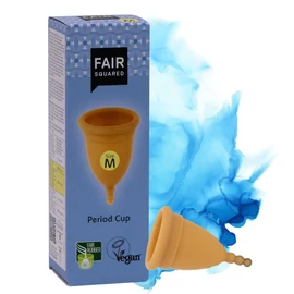 FAIR SQUARED Size M Period Cup Menstruationstasse Menstruationsbecher - Naturreine Menstruationstasse aus Naturkautschuk aus fairem Handel - vegan und Zero Waste