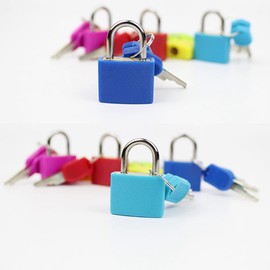 Mifrsnu 10 Pack Suitcase Locks Easy Carrying with Keys,Multicolor Small Luggage Padlocks Metal Padlocks for School Gym Classroom Matching Game