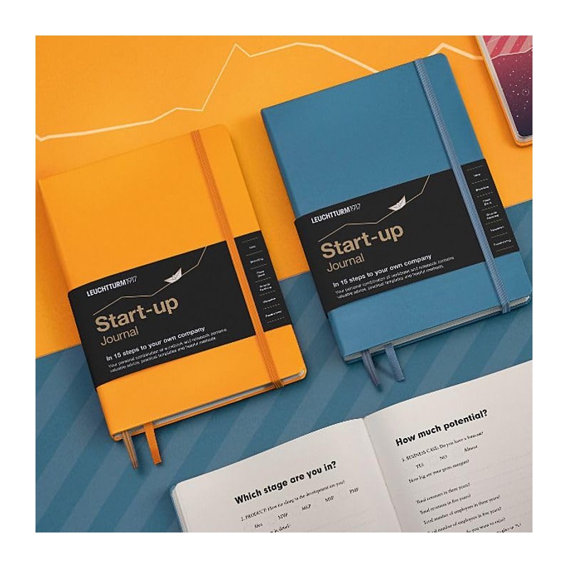 LEUCHTTURM1917 Start-up Journal, Hardcover, 294 Numbered Pages, English, Rising Sun
