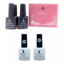 Lé Mussa Combo Gama De Gel Uv Marca Mussa+base Y Top 10 Ml Para Uñas