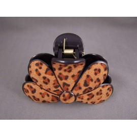 Brown Cheetah Leopard Print Plastic 3" Long Barrette Big Hair Clip Claw Clamp Colored Hair Clips For Women Girls