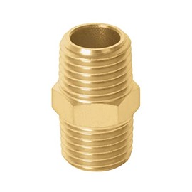Truper NIPLE, Niple de latón, tipo FF, cuerda 1/4 NPT
