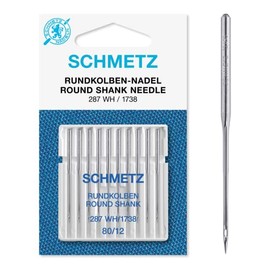 SCHMETZ Sewing Machine Needles I 287 WH and DBx1 | 10 Round Piston Needles for Systems 287 WH, DBx1, 1738 and SY 2270 | Needle Size 80/12