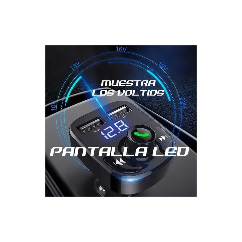 Transmisor FM Bluetooth Yixoo para Auto con Manos Libres y