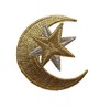 #E05005 Gold Moon,Gold,Silver Star Embroidery Iron On Applique Patch by