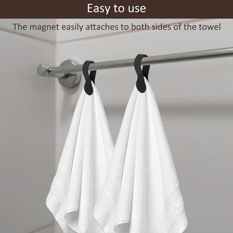 Guniata Pack of 2 Magnetic Towel Clips, Leather Towel Holder,