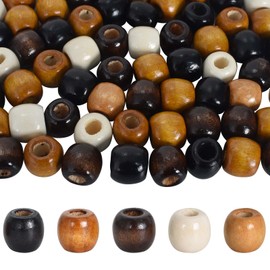 Vesaneae 500 PCS Large Hole Wooden Beads, 5mm Large Hole, Natural Wood Spacer Beads, for Manufacture Hair Decor DIY Necklaces Bracelet Jewelry Craft
