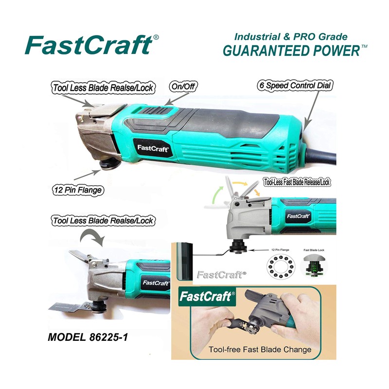 FastCraft® 42pc Multi Tool/Oscillating Tool Set - PRO Model 86225-1