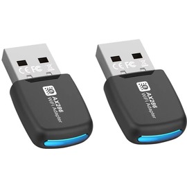 2 Pieces WiFi Dongle | 300Mbps Wifi Adapter | 2.0 USB WiFi 5dBi Dual Band | 2.4GHz/5GHz | Wireless Adapter | PC/Desktop/Tablet/Laptop | Support Windows 11/10/7/ | No CD