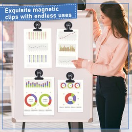 Skaaisont 10 Pcs Magnetic Clips Fridge Magnets have Anti-scratch Sticky Pads,Magnets for Whiteboard, Black Whiteboard ,Ideal for Homes,Offices and Schools,‎3 x 3.8 x 2.5 cm