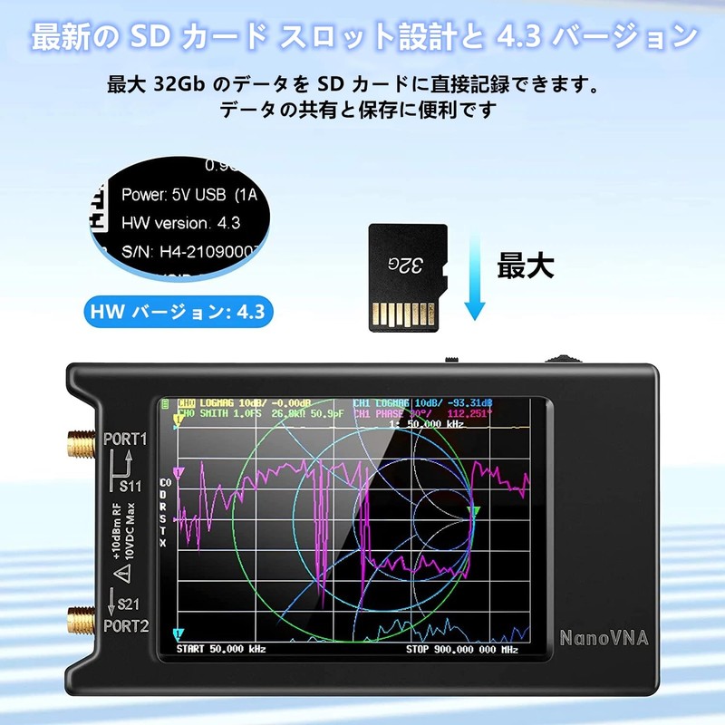 V4.3 NanoVNA-H4 Vector Network Analyzer, 10k-1.5GHz HF VHF UHF Standing