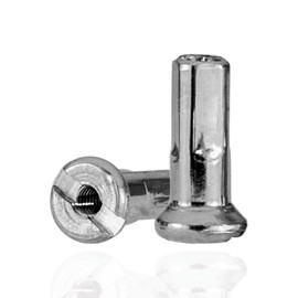 TSTRAUM Pack of 36 Bicycle Spoke Nipples, Brass Bicycle Mountain Bike Road Bike Spoke Nipples, Fit for 14G / 2 mm Diameter Spokes (Silver, 12 mm Length)