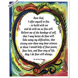 Dear God 3rd Step Prayer AA poster - Heartful Art by Raphaella Vaisseau