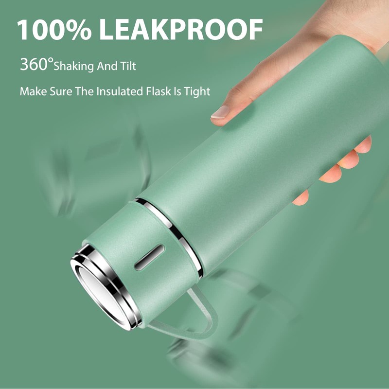 Thermos Flask, Stainless Steel Drinking Bottle, Keeps Hot and Cold