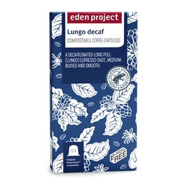 THE EDEN PROJECT 30 Lungo Decaf Nespresso Compatible Coffee Pods - 100% Rainforest Alliance Certified Premium Arabica Coffees - Climate Neutral - 3 x 10 packs of Home Compostable Capsules