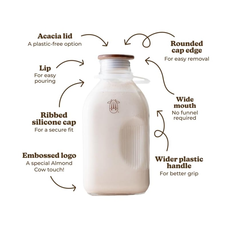 Almond Cow - Glass Pitcher with Lid and Spout, Glass