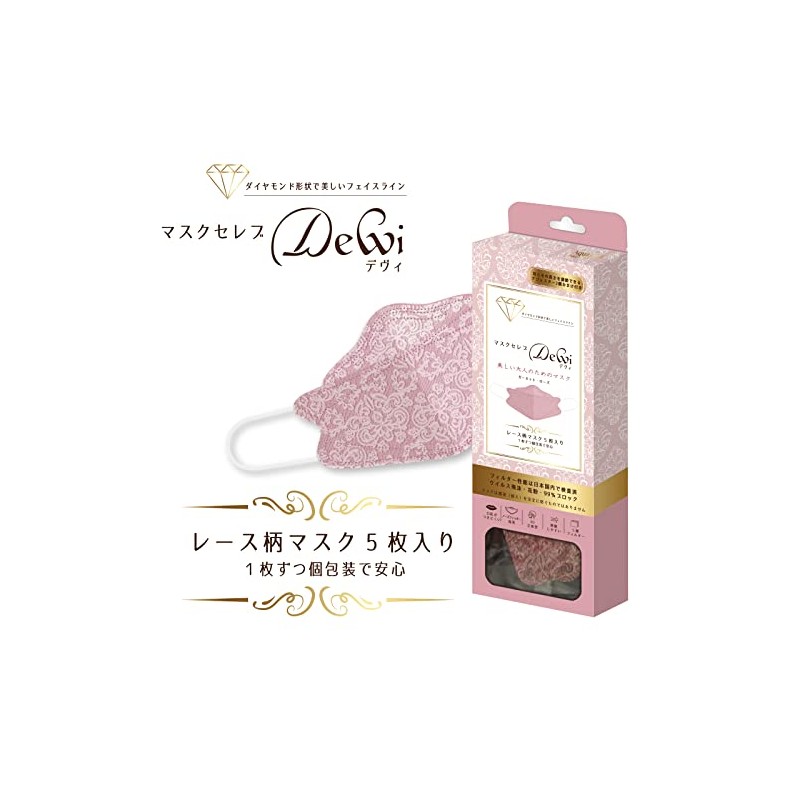 Aqua Bank Mask Celebrity Dewi Diamond Shape 3D Mask Lace