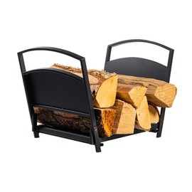 Plow & Hearth Log Rack, wood Bin Kindling Storage for Fireplace, Fire Pit, or Wood Stove