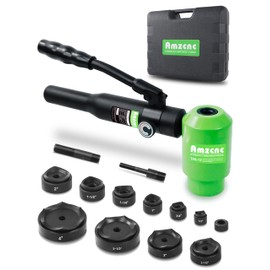 AMZCNC Hydraulic Knockout Hole Punch Driver Kit 1/2 to 4 inch Electrical Conduit Hole Cutter Set KO Tool Kit Metal Sheet Puncher (1/2”~4”)