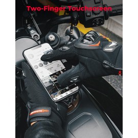 KEMIMOTO Motorcycle Gloves for Men, Touchscreen Cycling Gloves for Outdoor Sports On-Road/Off-Road/Mountain Motorcycle Motorcross Motorbike Dirt Bike Bicycle Racing ATV UTV, L, Black