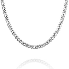 PAVOI Italian Solid 925 Sterling Silver, 22K Gold Plated Chain Necklaces | Snake, Square Box, Cable, Super Flex Curb, Miami Cuban and Rope Diamond-Cut Herringbone Necklace for Women and Men | MADE IN