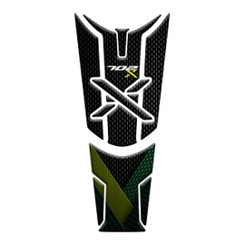 3D Effect Resin Coated Motorcycle Tank Pad Compatible with Benelli TRK 702x2023 (Green/Neon Yellow)