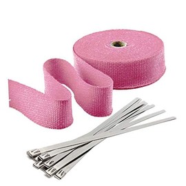 Stark Thermal Wrap 1" Wide x 50' Long - Fiberglass Heat Shield Exhaust Manifold/Header Wrap - Pink