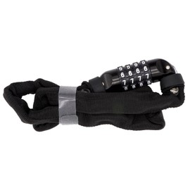 Kuhaku 30366 Mandarin Mandarin Combination Bicycle Chain Lock, 4 Digit Freely Settings, Thickness 0.2 inches (4 mm) x Length 23.6 inches (60 cm), Black