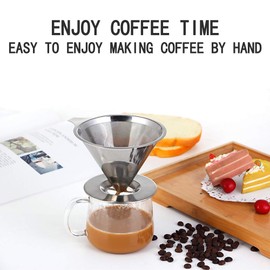 ZJchao Pour Over Coffee Filter, Colador de Cafe Maker One to Two Cup Coffee for Single Cup Brew, Keeping Nature Coffee Flavour