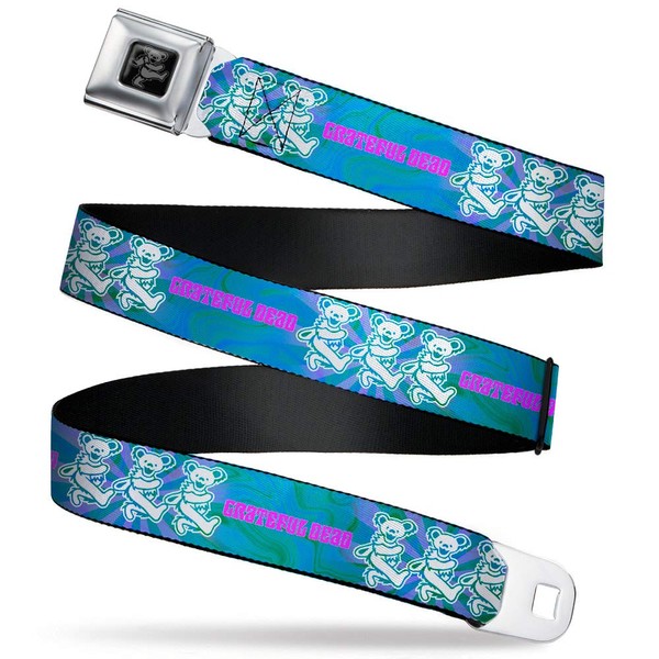 Buckle-Down Men's Seatbelt Belt Grateful Dead W, L, Multicolor, 1.5"