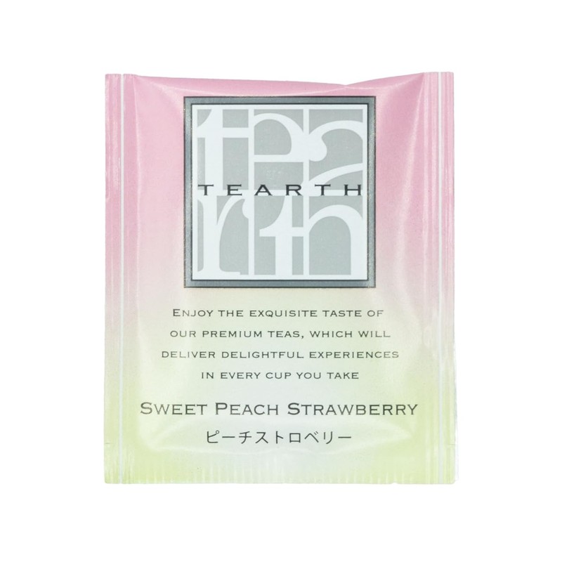 TEARTH Peach Strawberry Sweet Dessert Tea Bags Individually Wrapped 25