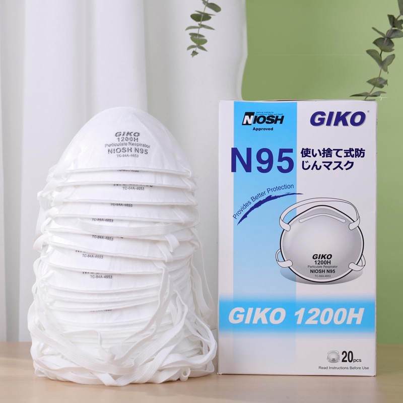GIKO N95 Masks, 20 Sheets per Box, US NIOSH Approved,