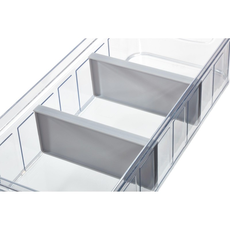 iDesign Large Fridge Organizer Bin with Removable Divider and Lid