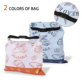 Valcatch 2 Pack Bread Bags to Keep Fresh, Reusable Zipper Bread Boxes for Homemade Loaf, Freezer Bread Storage Bag Sourdough Bread Container, Large Bags17X12 Food Bag with Double Lock, Easy to Clean