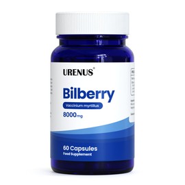 Bilberry 8000mg Capsules – Bilberry Extract Supplement for Eye Health & Vision Support – 60 Vegan Capsules – Made in UK