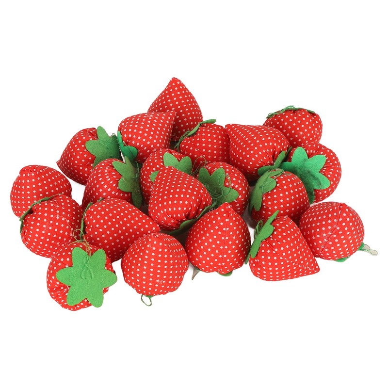 20pcs Sewing Pin Cushion Cotton Soft Lightweight Cute Strawberry Shaped