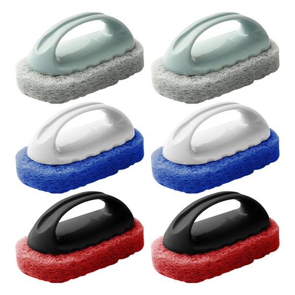 6 Pieces Plastic Handle Cleaning Brushes, Multi-Purpose Cleaning Brushes, Durable