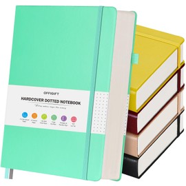 5 Pack Bullet Dotted Journal Notebook, 312 Numbered Pages Dot Grid Notebooks Bulk, 100gsm No Bleed Paper Hardcover Leather Journal, Dot Journal Notebook Set for Women Men School Office, A5, Multicolor