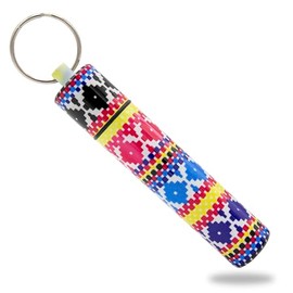 Aribari Key Fob Screw-On I Colourful Pendant Waterproof I For Small Parts, EDC, SOS or Address Notes, Aztec