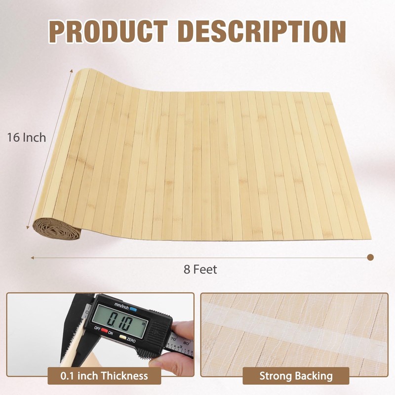 EYAYEN Natural Bamboo Wall Panel for Interior Wall Decor, Pole