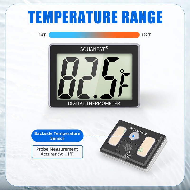 AQUANEAT Aquarium Thermometer 2 Packs, Fish Tank Thermometer, Aquarium Digital