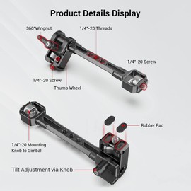 SMALLRIG Adjustable Monitor Mount for DJI RONIN-S/RONIN-SC/RS2/RSC2 & ZHIYUN CRANE 2S/CRANE 3/3S/WEEBILL-S & MOZA AirCross 2 Gimbals - 2889