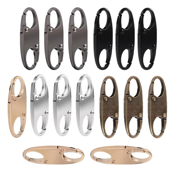 15 PCS Backpack Zipper Locks – Security Fasteners, Dual Hook