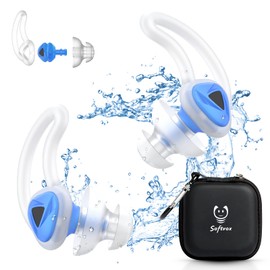 Swimming Ear Plugs, Swimmers Earplugs for Adults Men Women Teens - Waterproof, Ultra Soft, Custom Fit, Water Protection Reusable Earbuds for Swim Surfing Diving Showering (Blue)