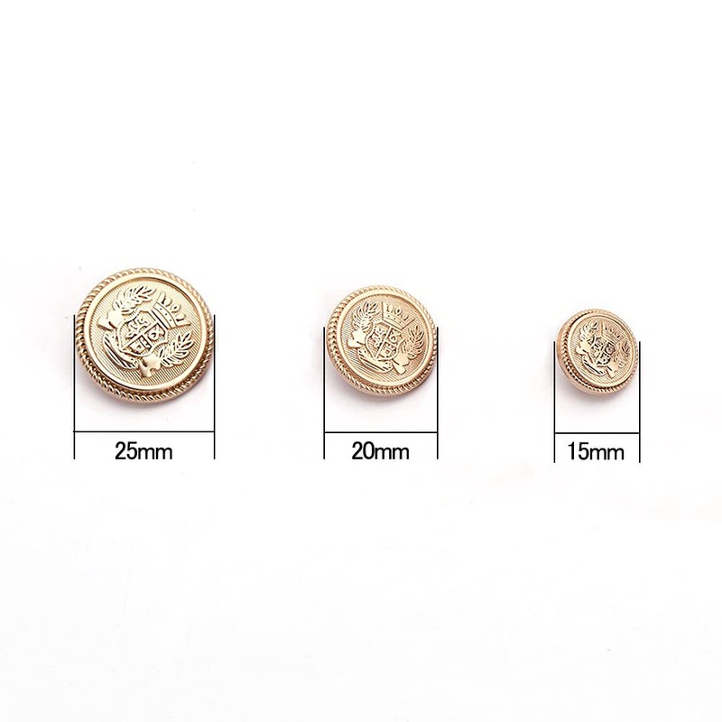 YFFSFDC Blazer Buttons 16-Piece Set Diameter 15mm/20mm/25mm Metal Buttons Replacement