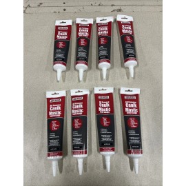 Tool Bench Hardware 4.5oz All Purpose Caulk Mastic Silicone Sealant White Tubs Sinks Windows 8 PACK