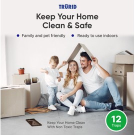 Mouse Traps and Rat Trap - 12 Pack Glue Mouse Traps Indoor for Home, Pre-Baited Strong Adhesive Boards, Safe Pest Control, Effective Trampas para Ratones