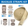 Eviznbou Buckles Webbing Set 25 mm, 10 Yards Black Nylon