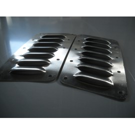 RodLouvers Pair of Angled Aluminum 3" 7 Louver Panels (Bolt-On) Kit